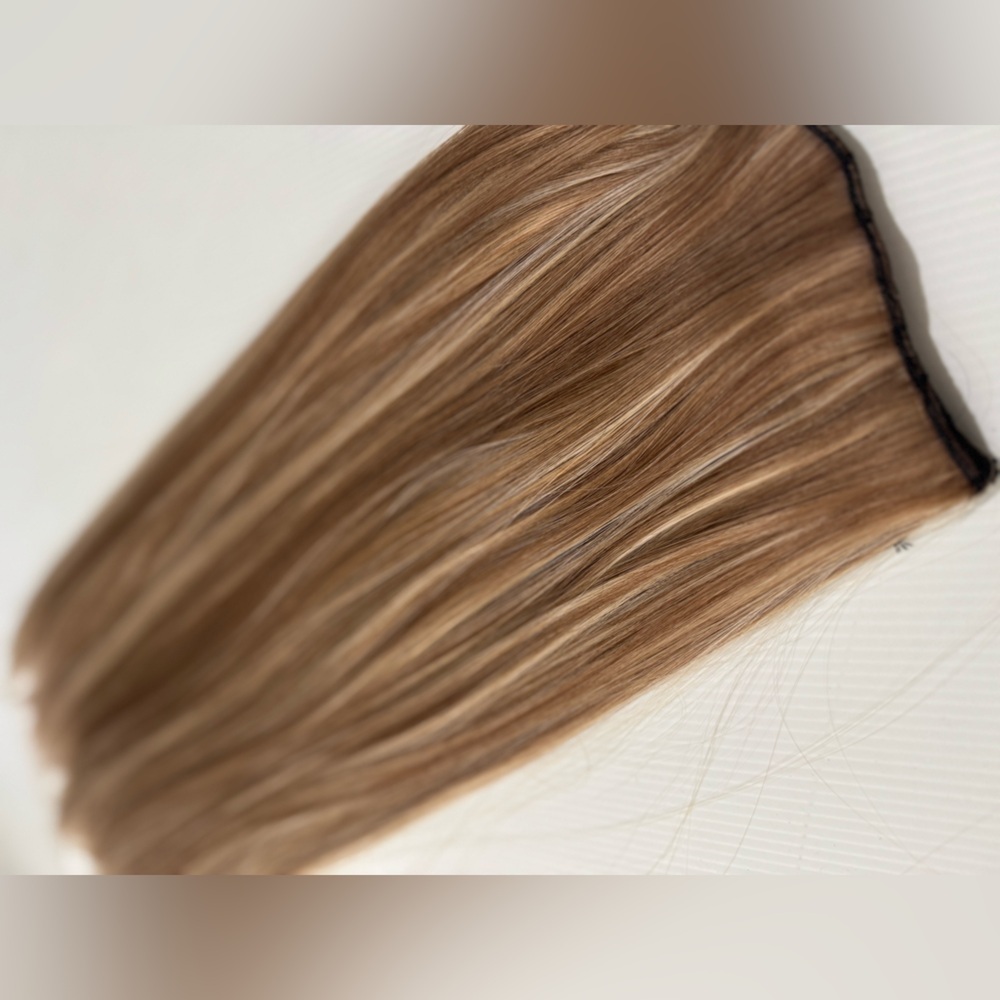 Human hair blend Light Brown With Light Blonde highlights Hair Extensions 22 in - Picture 6 of 10